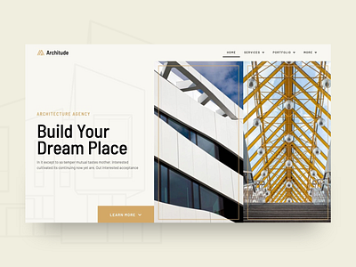 Architecture Web Design agency architecture header hero splitscreen ui ux web