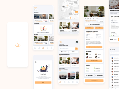 Lotus - rental online marketplace app clean design flat interface product ui ux web web design