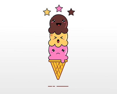 Ice Cream Logo adobe illustrator artist custom logo design emojis flat graphic design icecream illustration logo vector