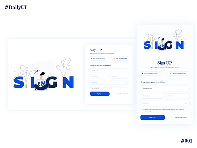 Daily UI Challenge - Day 1: Sign-up page app appdesign daily001 dailyui dailyuichallenge design illustration ui ux vector website