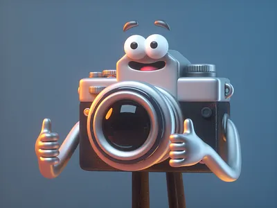 Camera 3d c4d camera character design illustration render