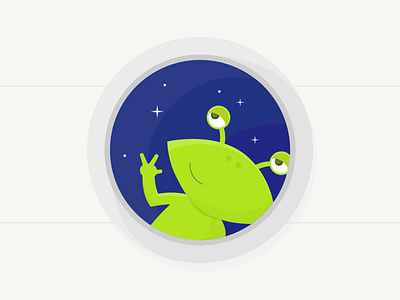 Alien alien design flat illustration space vector