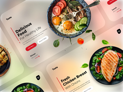 Food Landing Banners UI design homepage illustration interface landing page ui uidesign web webdesign website