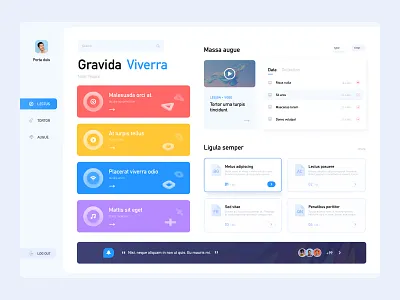Multimedia Dashboard Design coloful dashboard icon illustration ui ux vector