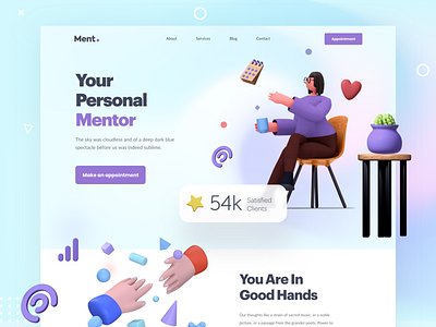 Ment. Website UI UX Design 3d web council mental health mentor mentoring mentorship minimal ui inspiration ui trends uiux ux design webdesign webinspiration webtrend