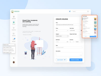 Create Course cards clean design education form design minimal ui ux