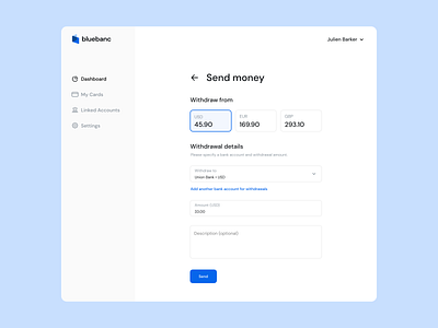 Money Transfer app fintech money transfer ui