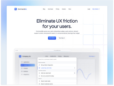 🥳 CommandBar branding design icons illustration interface landing page logo ui user experience user interface ux web design website design