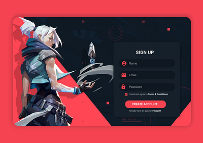 Daily UI #001 desktop daily ui dailyui 001 game illustration pc signup ui uiux valorant web