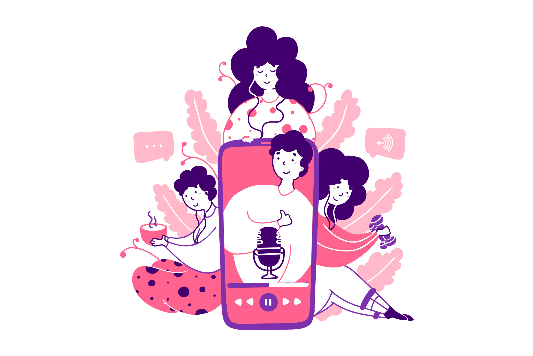 Example of Podcasts - Cartoon Illustrations