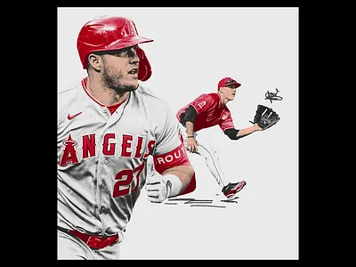 Trouts One Summer In Iowa angels athletic baseball editorial editorial illustration illustration miketrout mlb