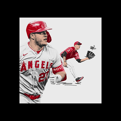 Trouts One Summer In Iowa angels athletic baseball editorial editorial illustration illustration miketrout mlb