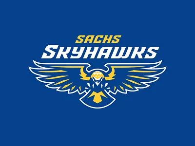 SACHS Skyhawks athletic logo graphic maniac hawk lettering sachs skyhawks sports branding sports design sports logo