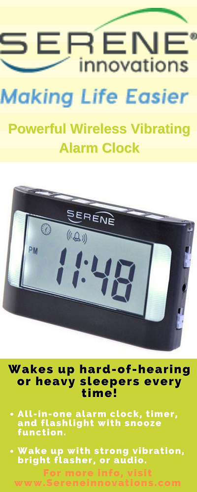 Powerful Wireless Vibrating Alarm Clock serene innovations serene vibrating alarm clock wireless notification system wireless vibrating alarm