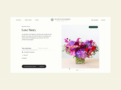 Scotts Flowers - Product page delivery e-commerce design flowers product page shop