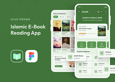 Islamic E-Book Reading App Homepage Design app book design figma ui ux