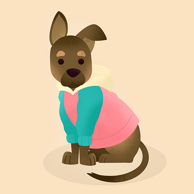 Sweater Weather digital art dog hoodie illustration pet procreate