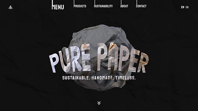 🌿 PURE PAPER – Where AI Meets Sustainable Design 3d ai ai generated animation design graphic design header minimaldesign motion graphics papertexture ui webdesign