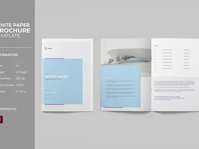 White Paper Template brochure template business brochure business profile clean corporate brochure creative indesign template layout pages minimal multipurpose new company portfolio print template professional design profile profile brochure project proposal proposal report white paper