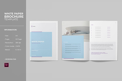 White Paper Template brochure template business brochure business profile clean corporate brochure creative indesign template layout pages minimal multipurpose new company portfolio print template professional design profile profile brochure project proposal proposal report white paper
