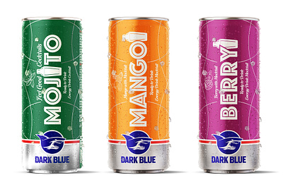 Dark Blue Mocktail Energy Drink beverages can packaging can packaging dark blue energy drink packaging design