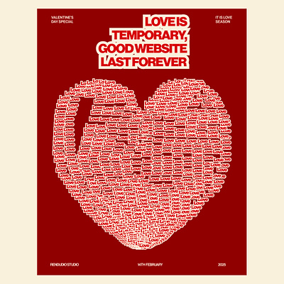 Valentine's day print design design print typography