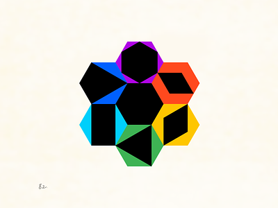 Geometry brand branding color design diamon geometric gradient hexagon icon identity logo mathematic rhombus shape shapes square