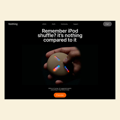 Landing page web design for Ipod design designinspiration typography ui webdesign