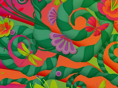 Details from 'Spring', 2020 bugs floral flowers illustration mariannaorsho spring vector vector art