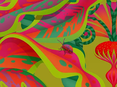 Details from 'Spring', 2020 bugs flowers illustration leaves spring vector