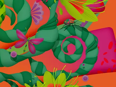 Details from 'Spring', 2020 blah blah blah bugs floral flowers illustration mariannaorsho spring vector