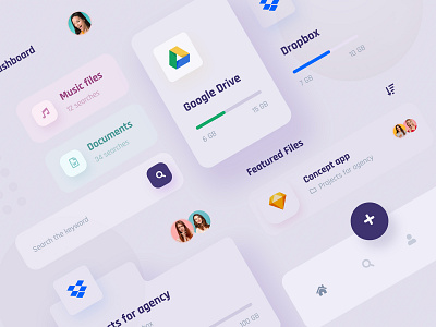 Manage your files - UI KI app app design appdesign application concept design minimalist mobile typography ui uikit uikits uiux ux