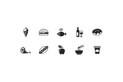 Food icons design icon design icon set iconography icons vector
