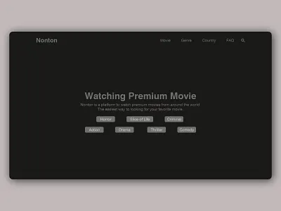 Nonton action branding comedy criminal dark design drama genre horror movie movies premium slice of life thriller typography ui ux ux design watching web design