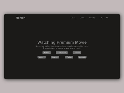 Nonton action branding comedy criminal dark design drama genre horror movie movies premium slice of life thriller typography ui ux ux design watching web design