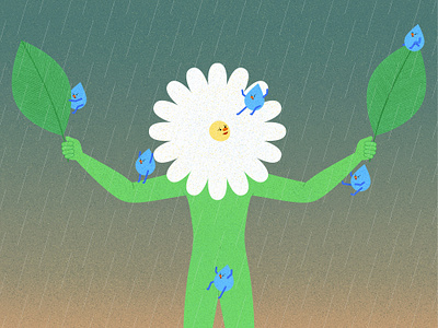 Raining affinity designer character design design emotional flower hong kong illustration illustrator rain texture vector