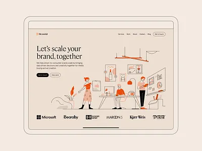 I need a hero! 🎵 cambon hero illustration landing page orange serif significa ui ux website