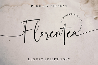 Free Florentea Luxury Script Font brush calligraphy corporate cover display elegant font handletterd handlettering handmade handwriting header hot letter lettering font logotype modern natural poster premium