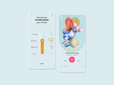 Neomorphism soft UI Design for Meditation App app design dribbble icon minimal minimalism ui uiux userinterface ux website