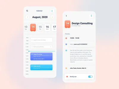 Calendar Mobile App app calendar calendar design manager mobile task ui ux
