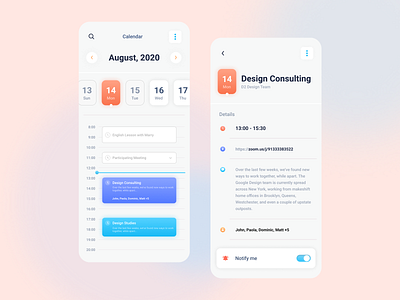 Calendar Mobile App app calendar calendar design manager mobile task ui ux