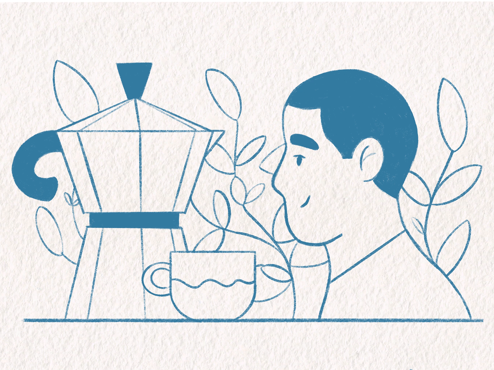 Coffee Moka Pot Animation animation blue character character design coffee espresso frame by frame gif illustraiton loop moka motion graphics pot procreate