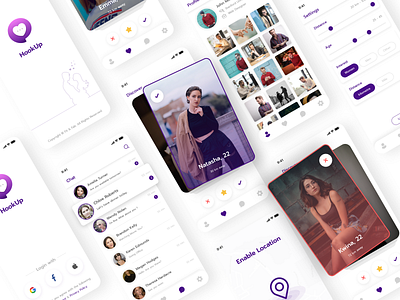 Dating App UI app design app ui dating dating app dating logo datingapp design flat design freebie illustration landing page trending uiux vector