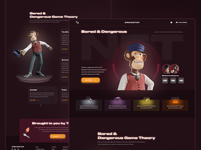 NFT website illustration minimal minimalistic monkey nft typography ui web