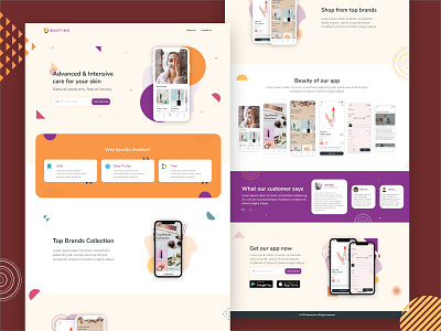 Cosmetics Landing Page UI branding cosmetic cosmetics design esty freebie illustration landing page logo myntra trending uiux ux website website concept website design