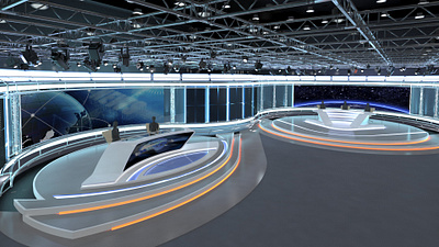 3d Virtual TV Studio News Set 35 3d broadcast cnn design illustration media stage studio television tv