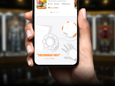 Swiggy In-app Easter Eggs #2 app art avengers delight food fun ironman marvel pun quirky swiggy tony stark vector