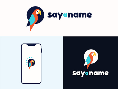 Parrot + speech bubble logo design bird logo buy logo for sale unused buy geometric parrot logo language learning logo logo logo design logo for sale parrot parrot logo parrot speech balloon logo speech balloon speech bubble