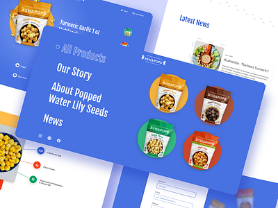 Healthy Snacks Landing Page Concept blue blue and white colorful colorful design food landing landing page landingpage ui ui ux uidesign uiux user interface ux warm colors web web design webdesign website website design