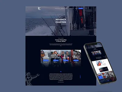 Charter fishing website - landing page design ecommerce ui ux web web design website